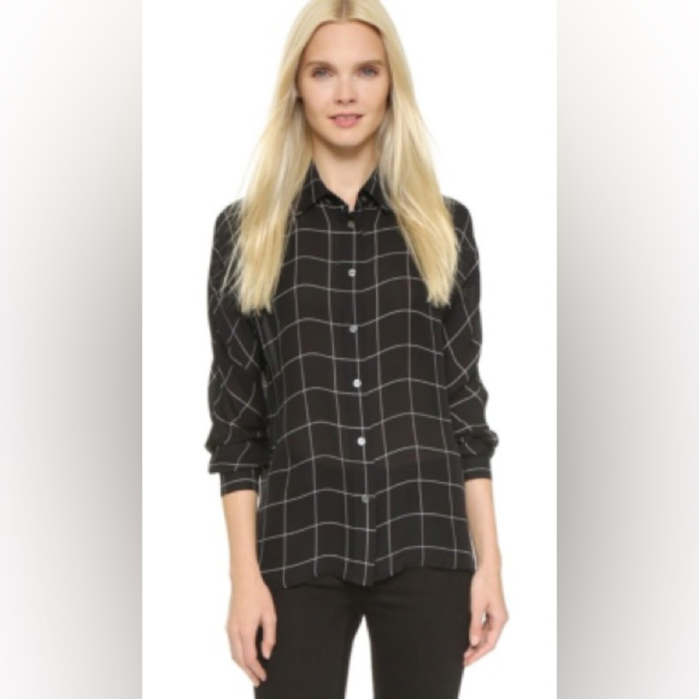 Jenni Kayne Black Grid Button-Down Shirt